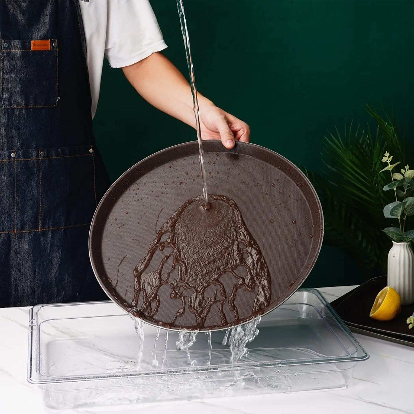 1 Pieces Non-stick Pizza Pan Sets Kitchen Baking Trays Pan Round – Black