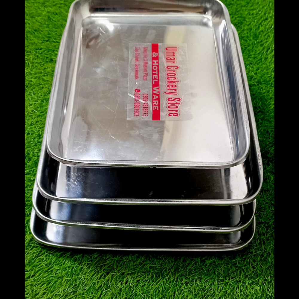 Heavy-Duty Rectangular Steel Tray – Ideal for Commercial & Home Use