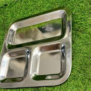Stainless Steel 3-Compartment Serving Tray