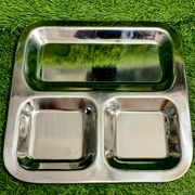 Stainless Steel 3-Compartment Serving Tray