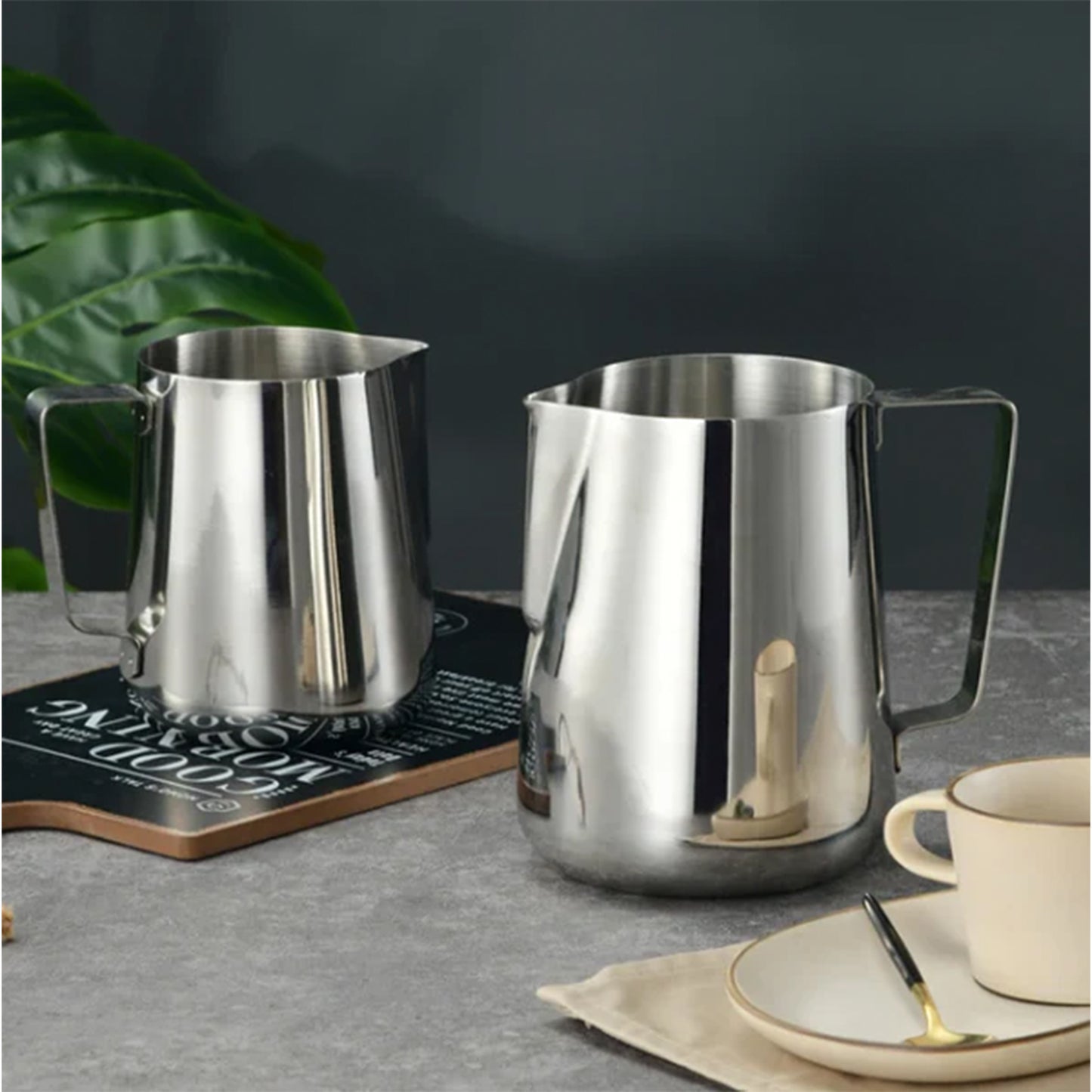 Milk Frothing Pitcher Jug Stainless Steel Milk Jug Cup for Lattes Coffee Bar