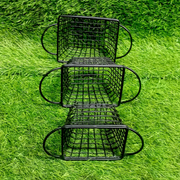 Black Fries Basket with Non-Stick Coating and Double Handles
