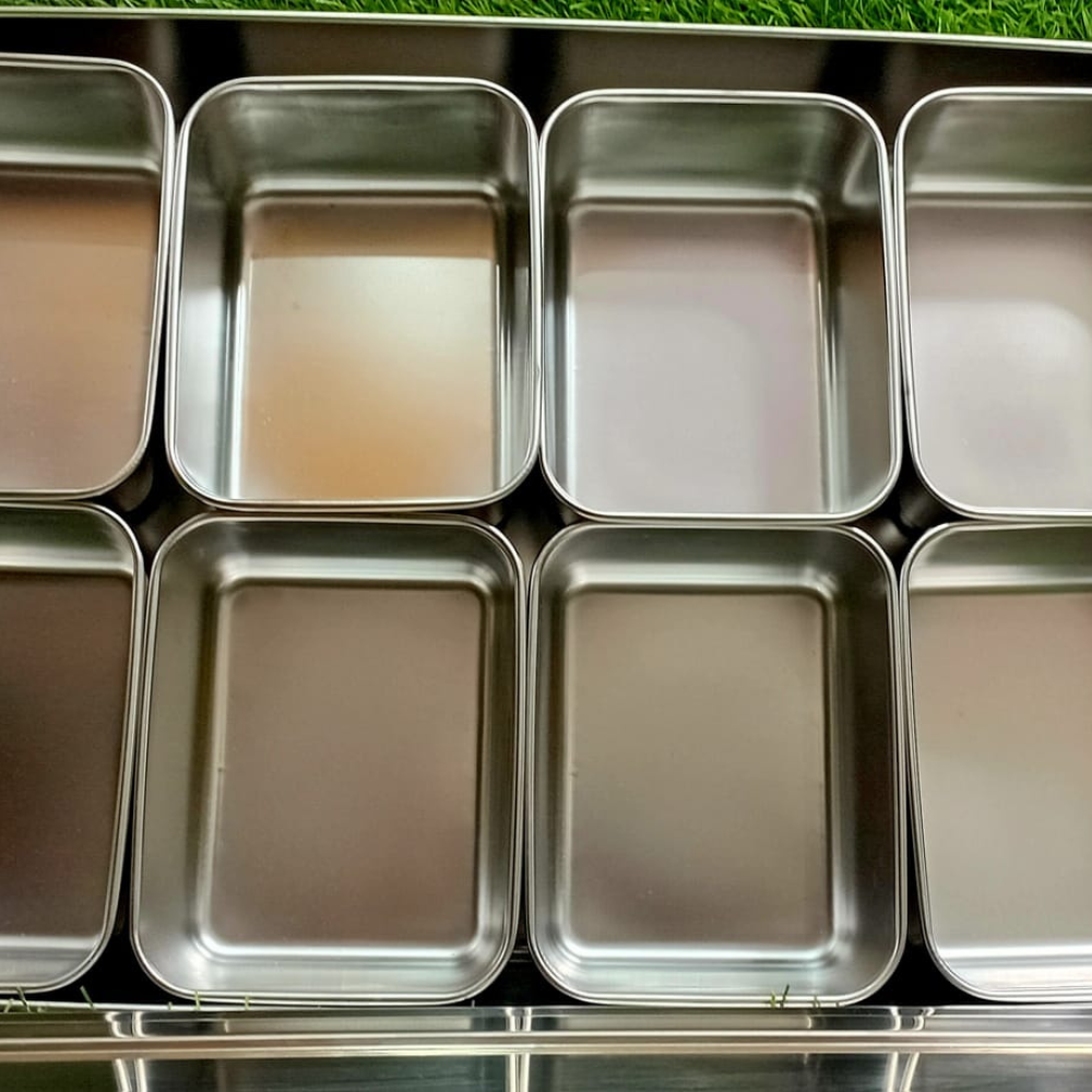 Imported Stainless Steel Masala Box – 8 Compartments