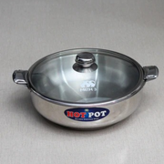 3 Pcs Stainless Steel Hotpot Set with Glass Lid – Elegant & Durable Serving Hotpots
