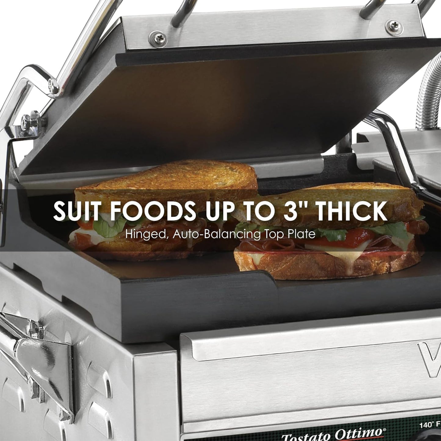 EVOR Commercial Panini Press Grill, 19"x9" Electric Sandwich Maker Griddle Plate