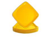 Set of 6 Melamine Snacks Plate Square - Yellow