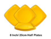 Set of 6 Melamine Snacks Plate Square - Yellow