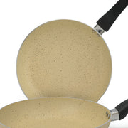 AR Marble Coated Non Stick Fry Pan - Cream