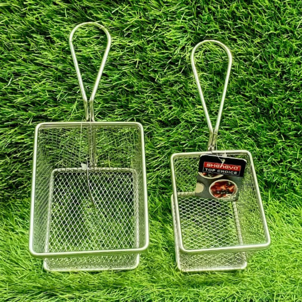 Pakistan-Made Stainless Steel Fries Basket with Single Handle