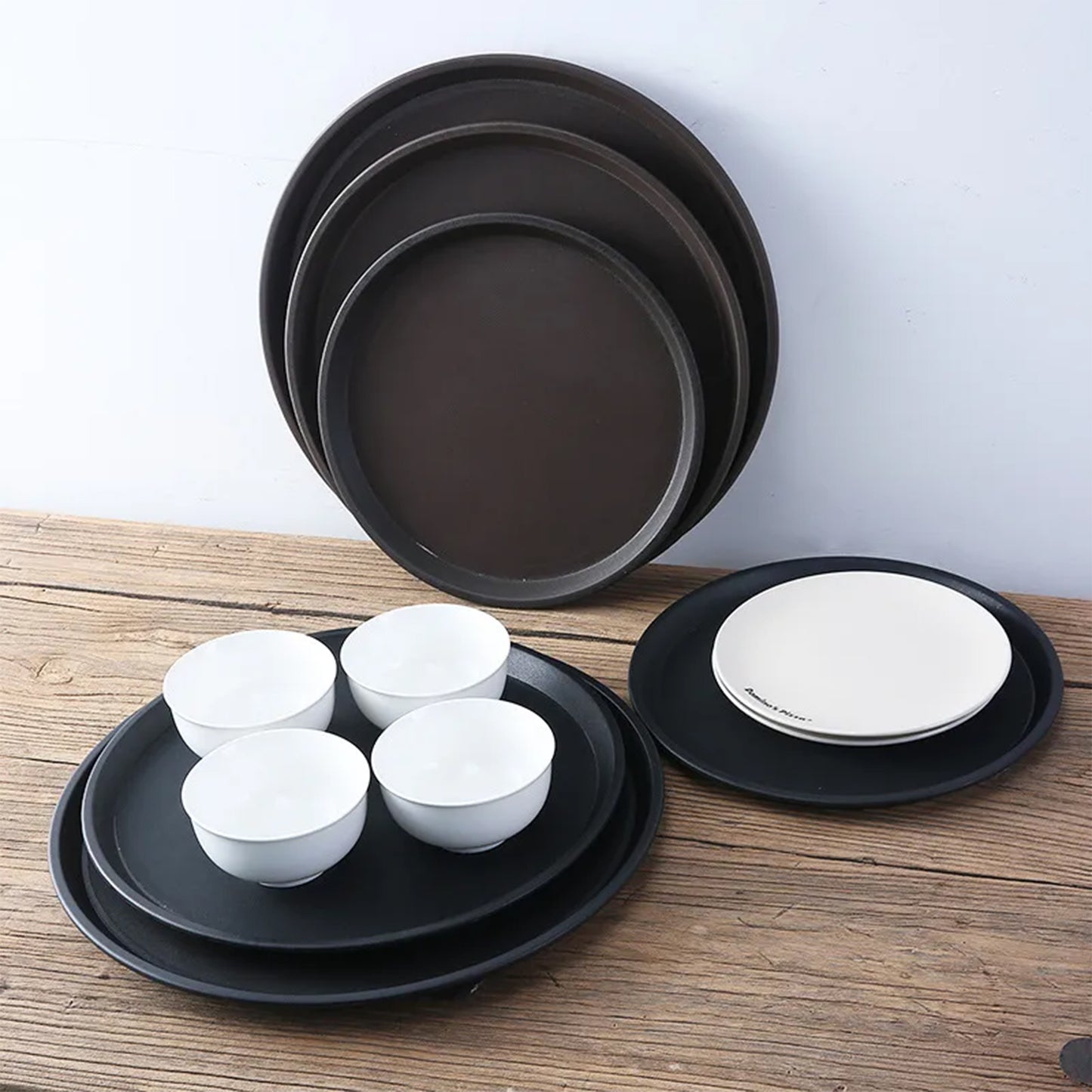 1 Pieces Non-stick Pizza Pan Sets Kitchen Baking Trays Pan Round – Black