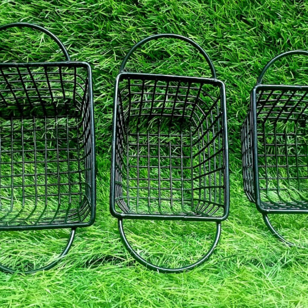 Black Fries Basket with Non-Stick Coating and Double Handles