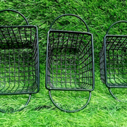 Black Fries Basket with Non-Stick Coating and Double Handles