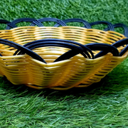 Bread basket with a breathable woven design and a removable liner.
