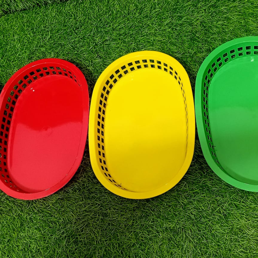 Colorful snack basket tray for fries and dips
