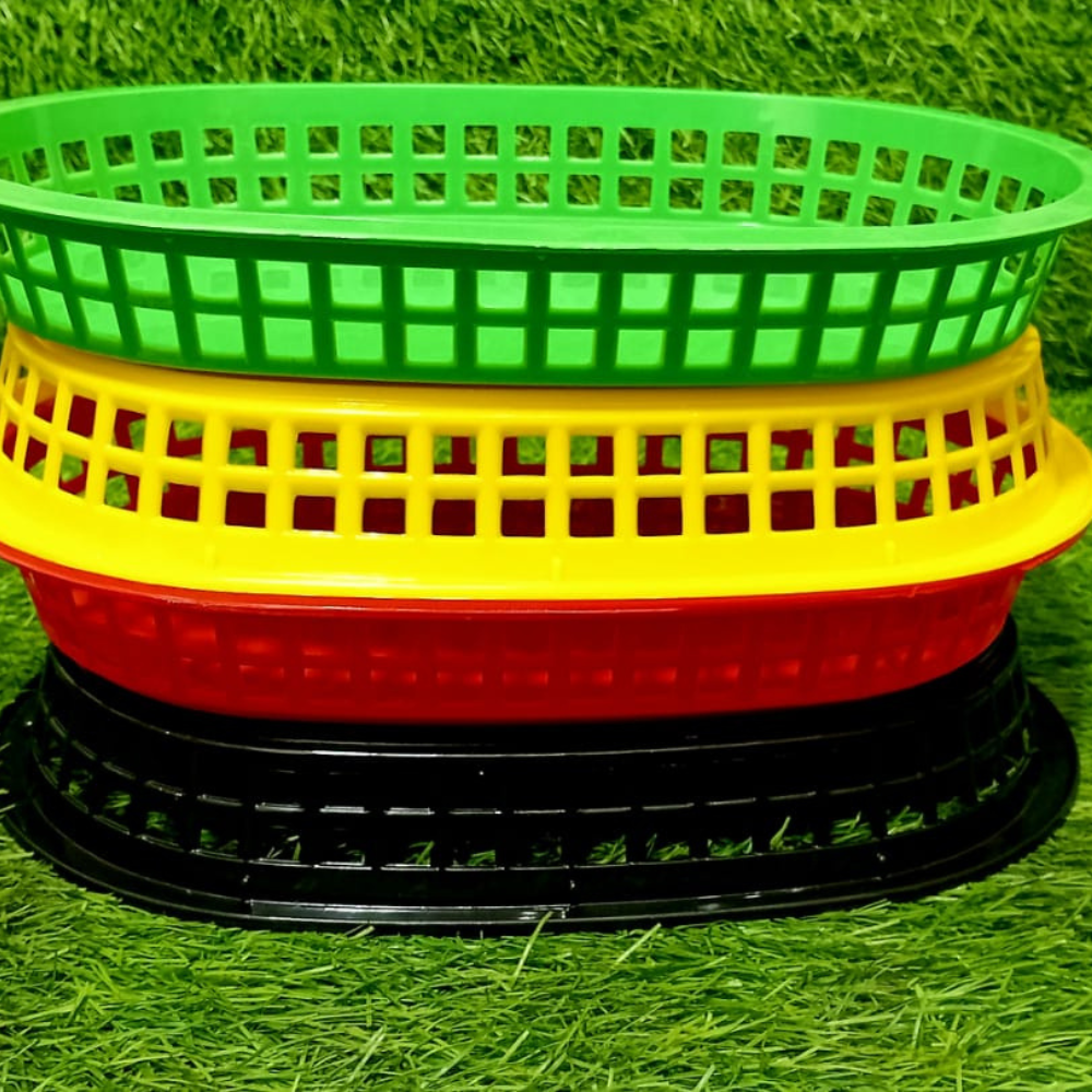Durable food-safe serving basket for snacks and chicken bites
