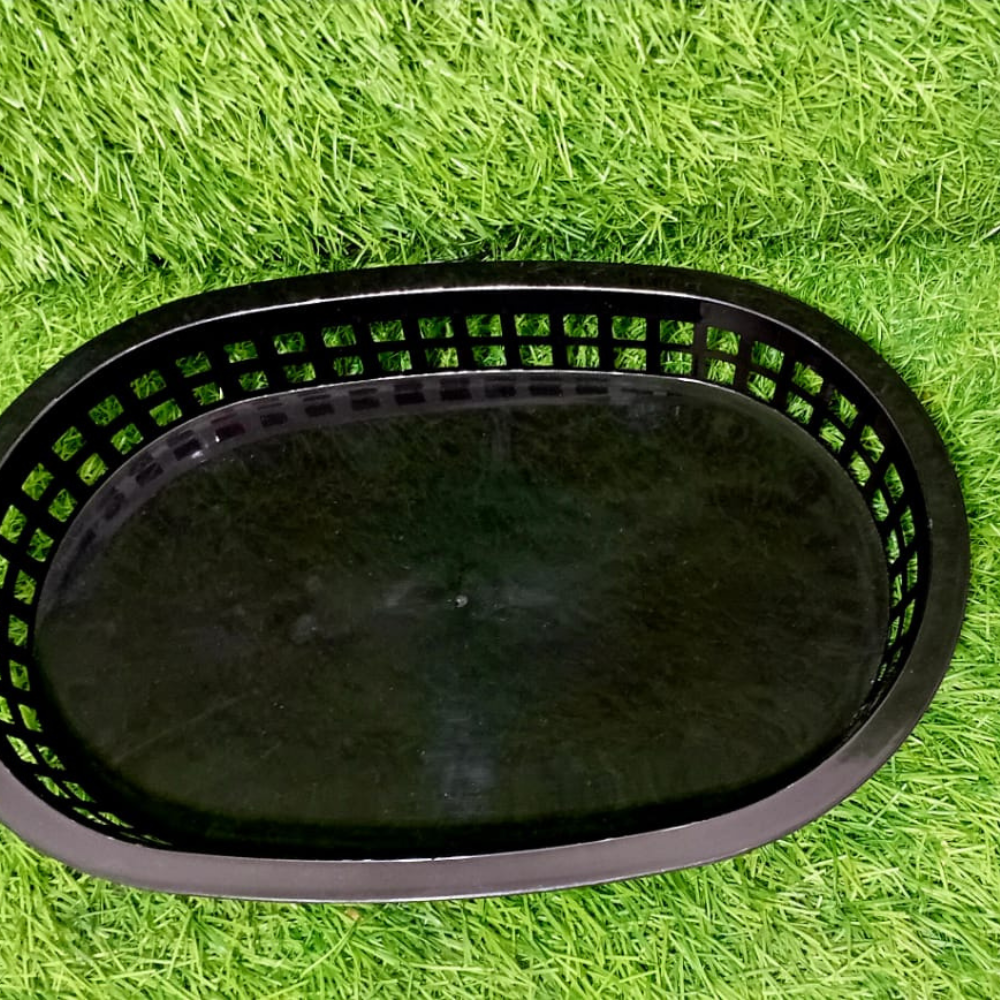Durable food-safe serving basket in black color