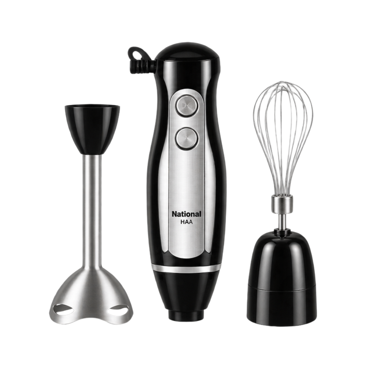 National HAA-1201 3-in-1 Hand Blender – Stainless Steel Immersion Blender with Whisk Attachment