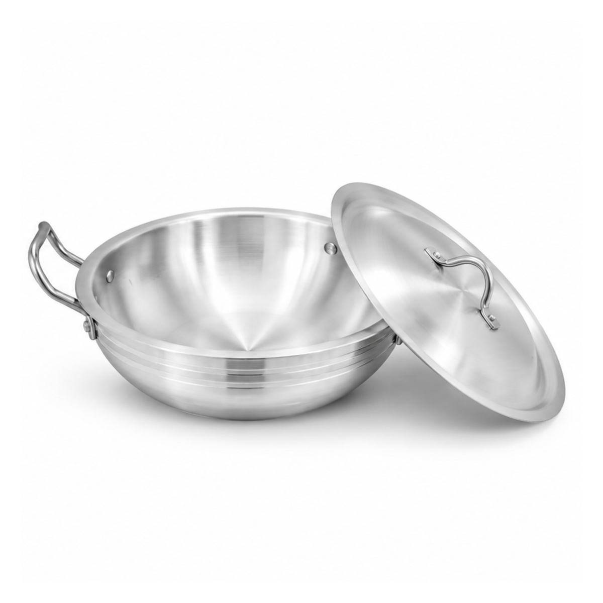 Aluminum Metal Finish Round Wok | Heavy Duty Wok Buy Online