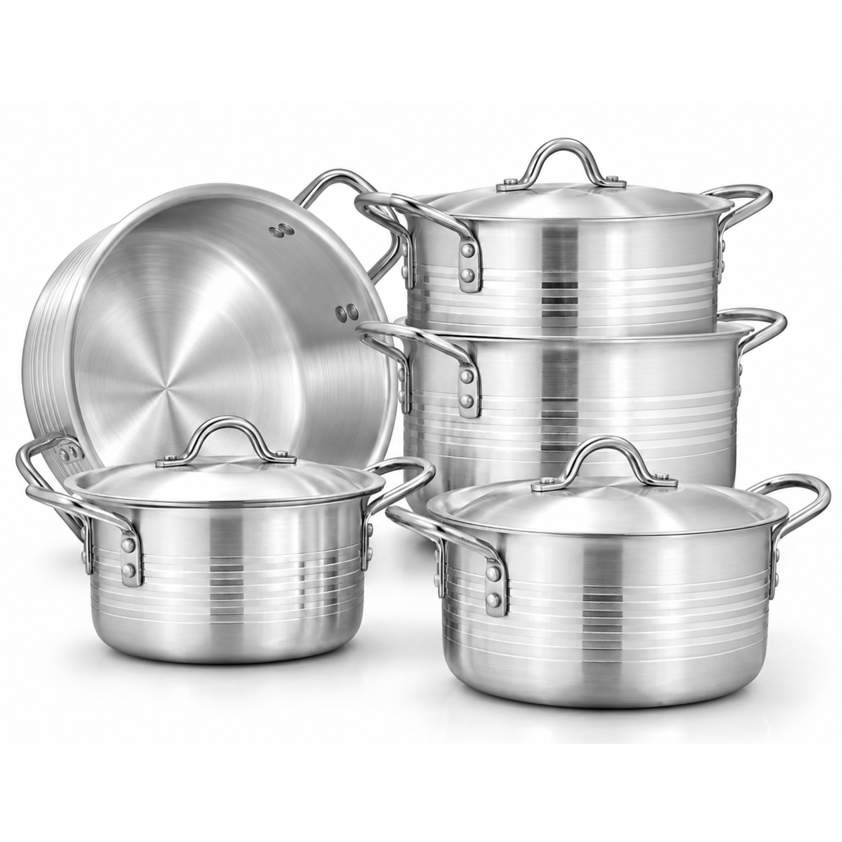 10 Pieces AR Royal Jadeed Casserole Set | Metal Finish Cookware