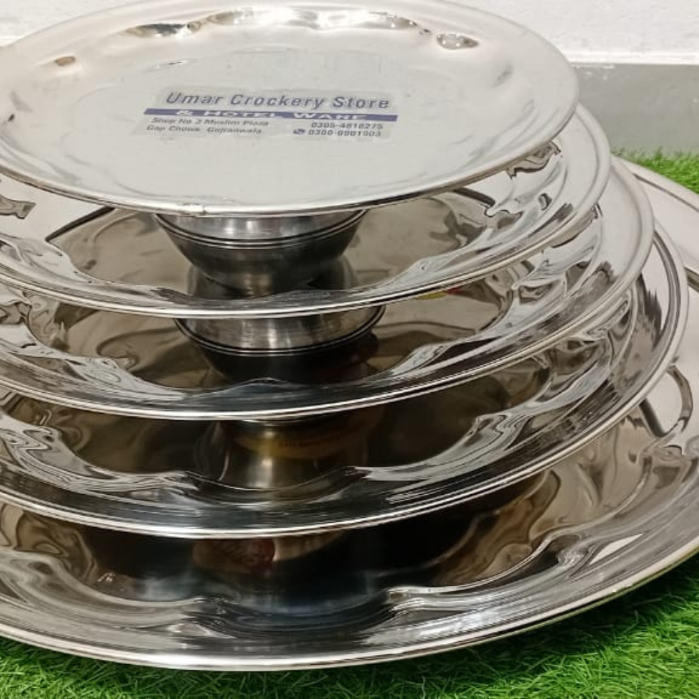 Stainless Steel Nagina Thaal Traditional Serving Tray 