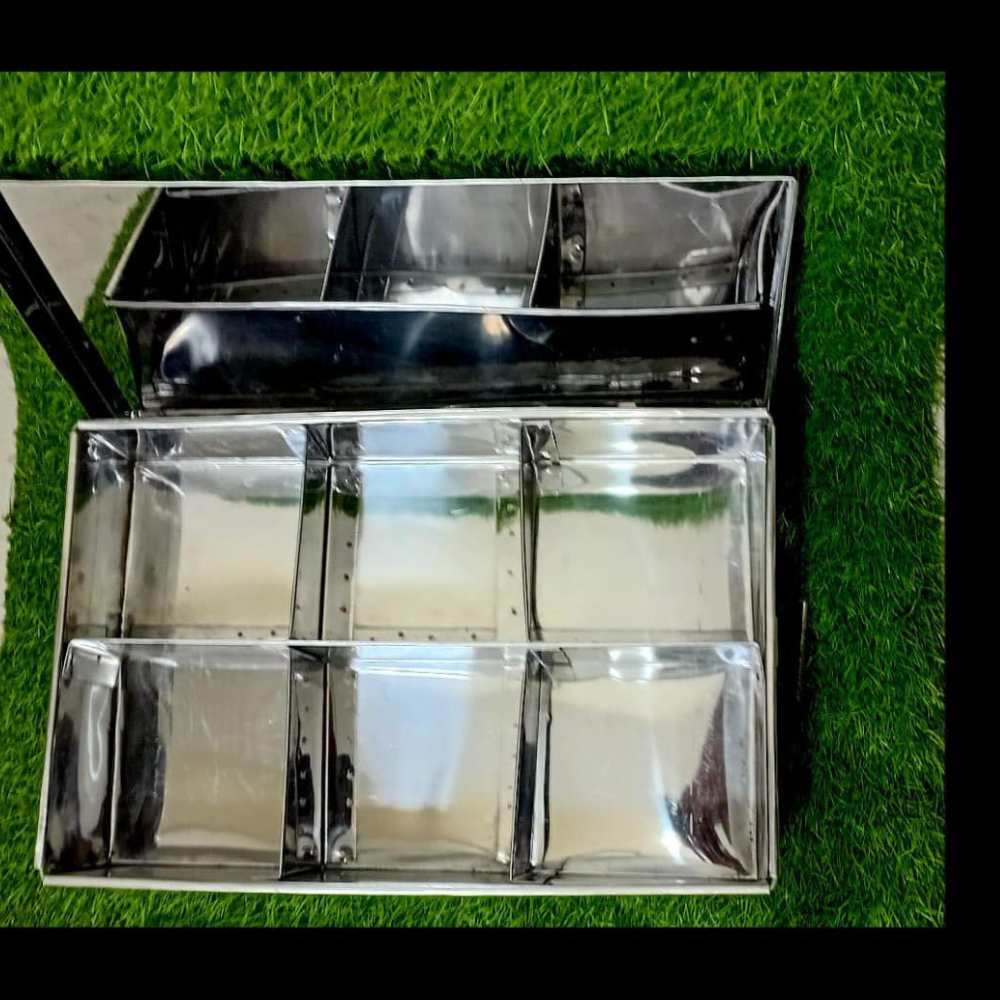 M.S. Masala Box – 6 Compartment Mild Steel Spice Organizer