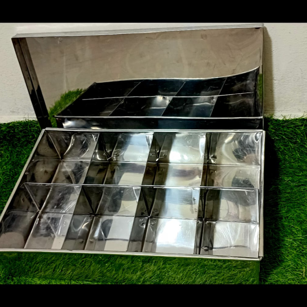 Stainless Steel Masala Box (8 Blocks) – Spice Organizer for Every Kitchen