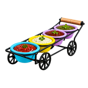 Black Non-Stick Coated Sauce Trolley & Condiment Cart | Umar Hotelier