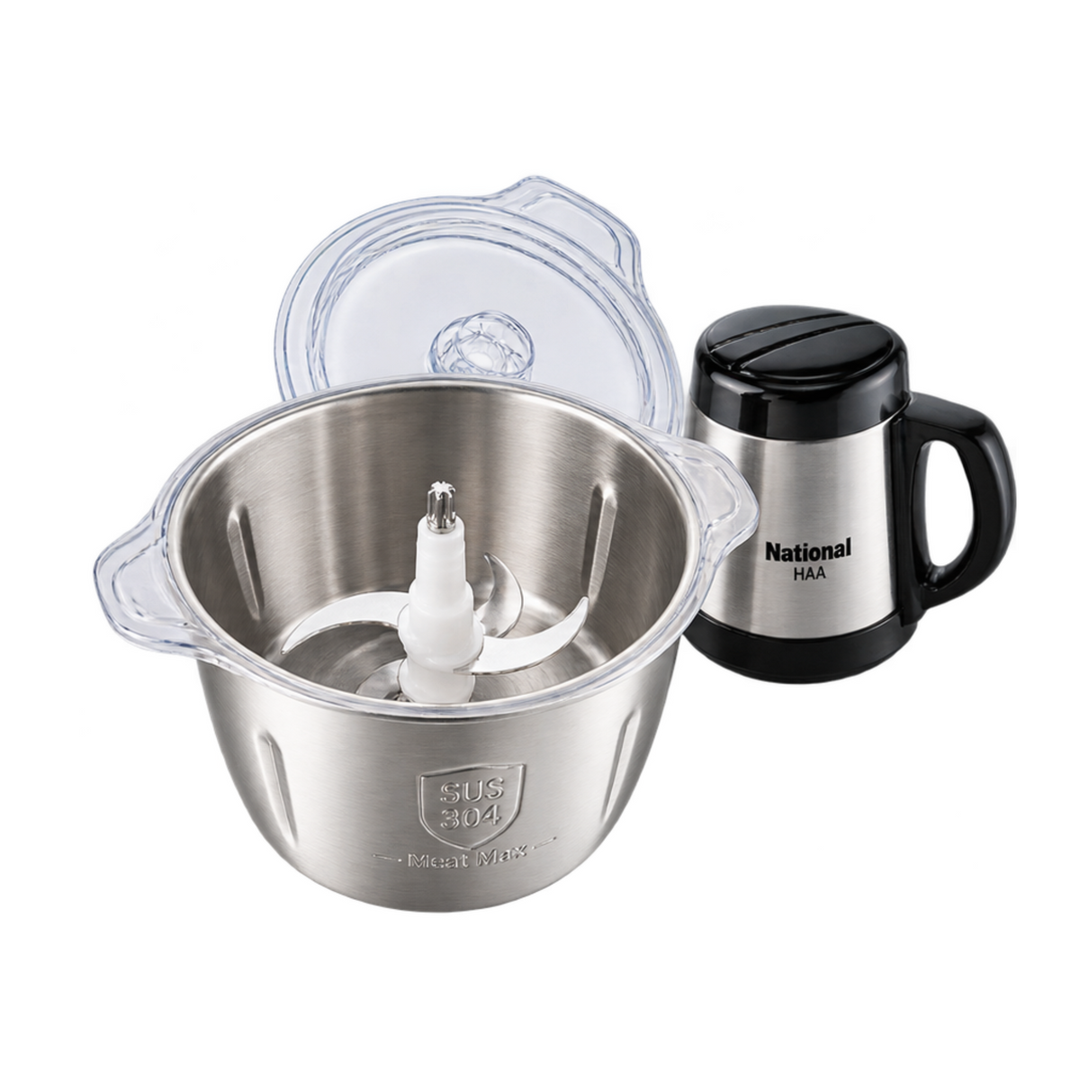 National HAA-504 Stainless Steel Meat Chopper with Multi-Speed Settings