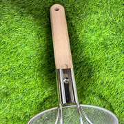 Stainless Steel Strainer Frying Jali with Wooden Handle
