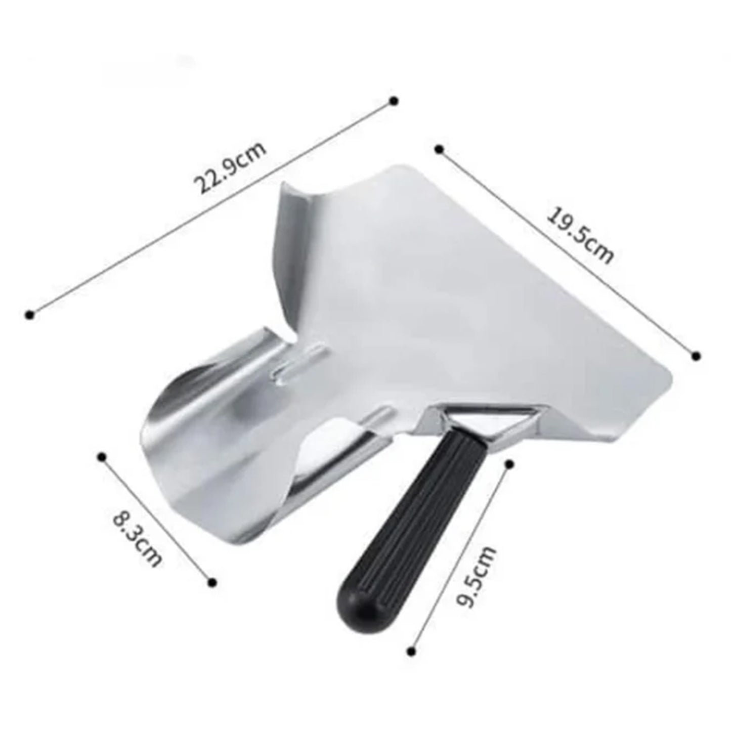 Stainless steel French fries scooper with dimensions 22.9cm by 19.5cm - Umar Hotelier