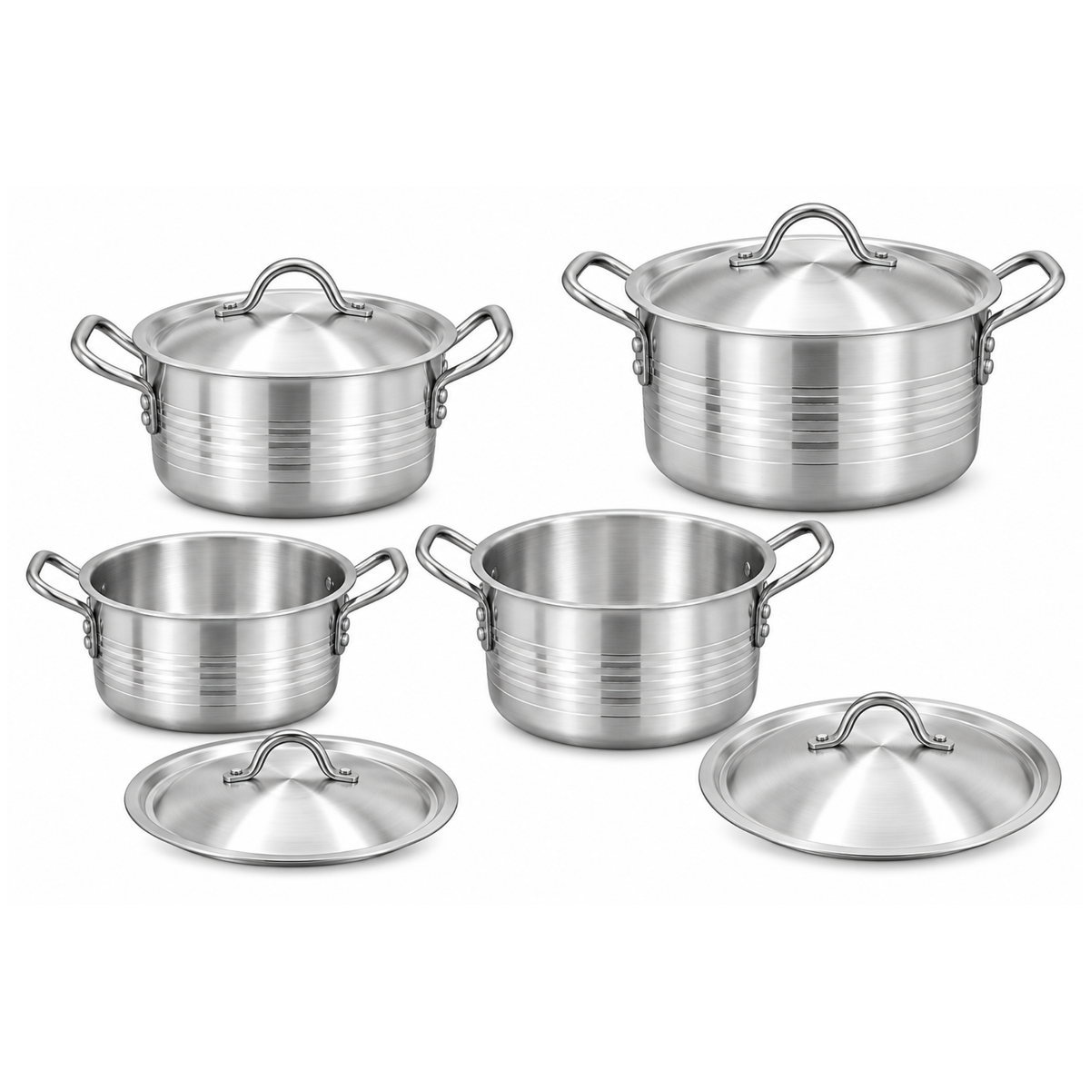 10 Pieces AR Royal Jadeed Casserole Set | Metal Finish Cookware