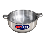 3 Pcs Stainless Steel Hotpot Set with Glass Lid | Elegant Serving Set