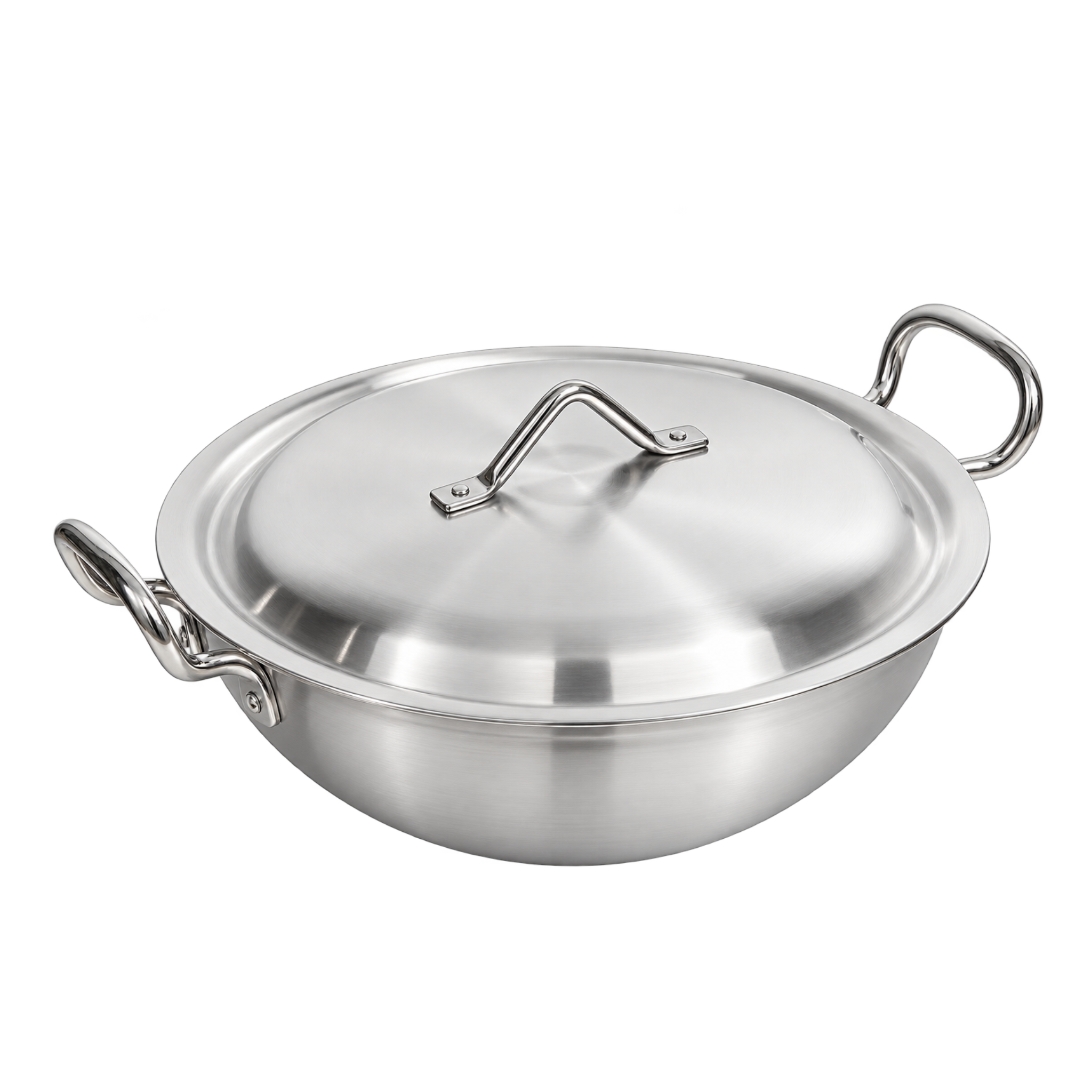 Aluminum Metal Finish Round Wok | Heavy Duty Wok Buy Online