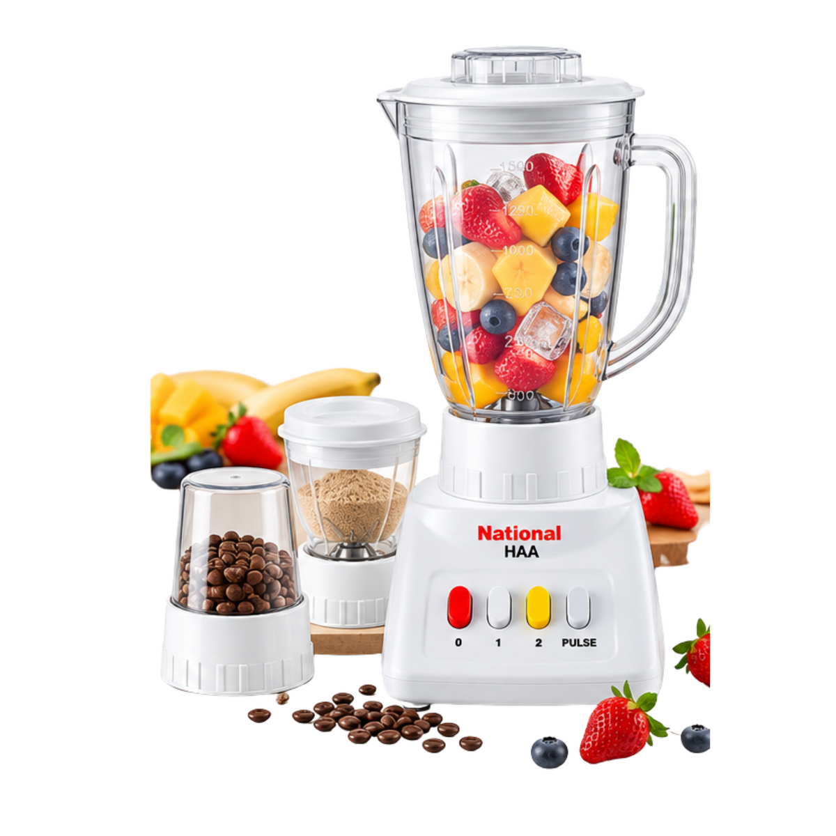 National HAA-201 -3-in-1 Blender & Grinder – Multi-Function Kitchen Appliance
