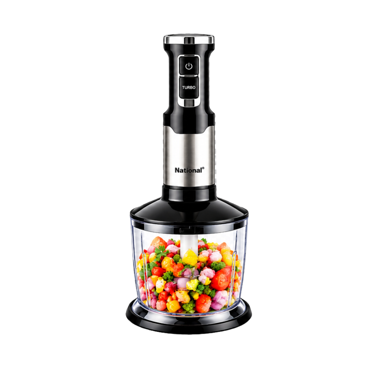 National HAA-1203 Hand Blender 5 in 1 with Chopper, Whisk & Coffee Beater