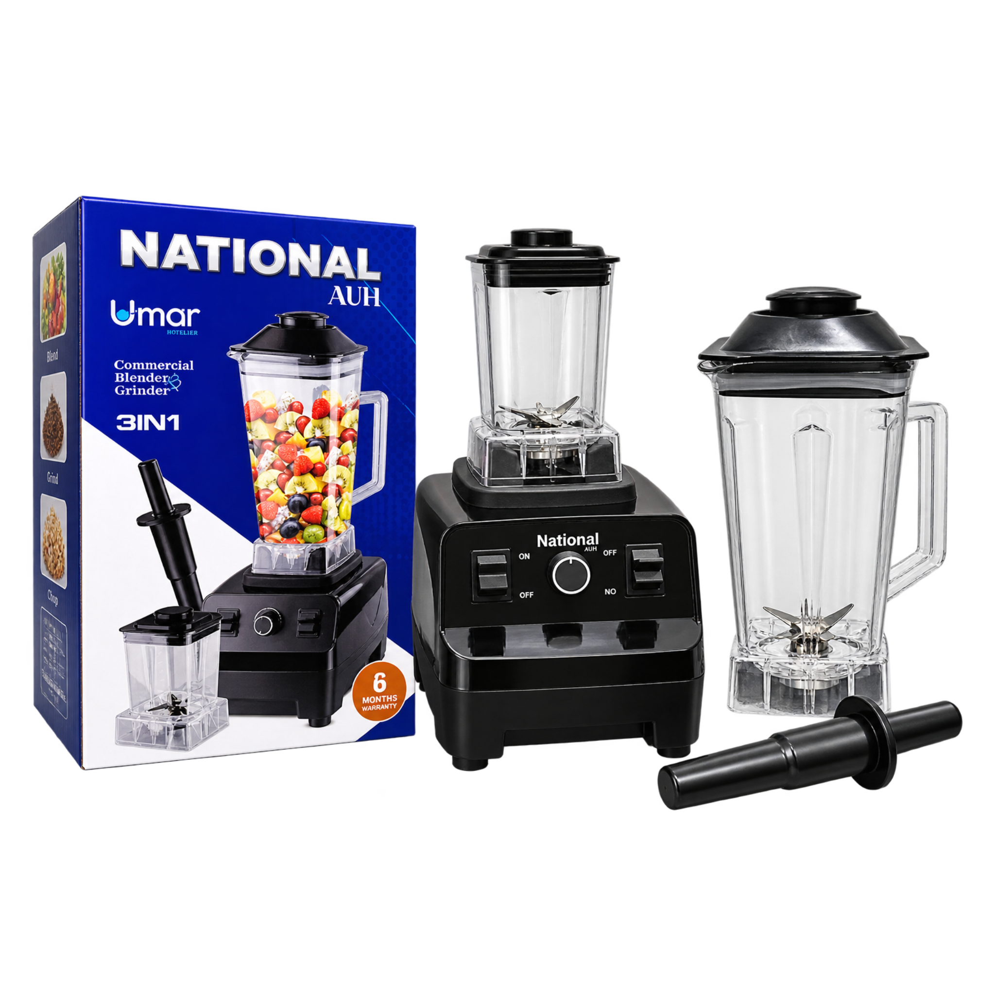 Multi-Functional National AUH 3-in-1 Commercial Blender & Grinder