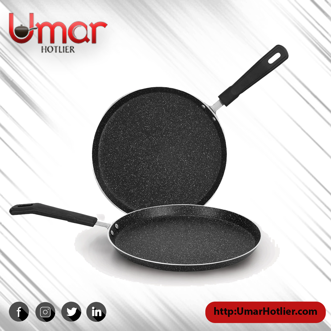 AR Marble Coated Non Stick Hot Plate - Black