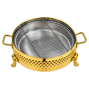 Round Golden BBQ Serving Grill