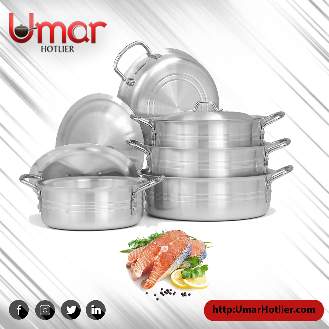 10 Pieces AR Metal Finish Fish Pot Casserole Set 1/5