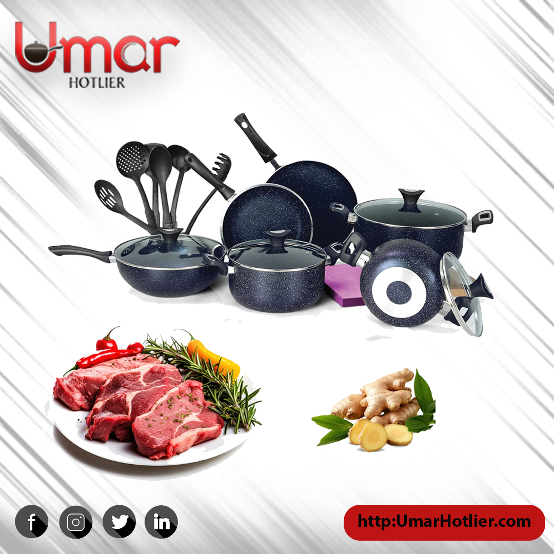 18 Piece AR Marble Coated Non Stick Glory Set - Black