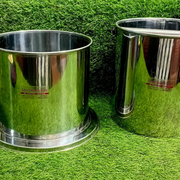 Pair of high-quality shiny stainless steel milk buckets for commercial use - Umar Hotelier