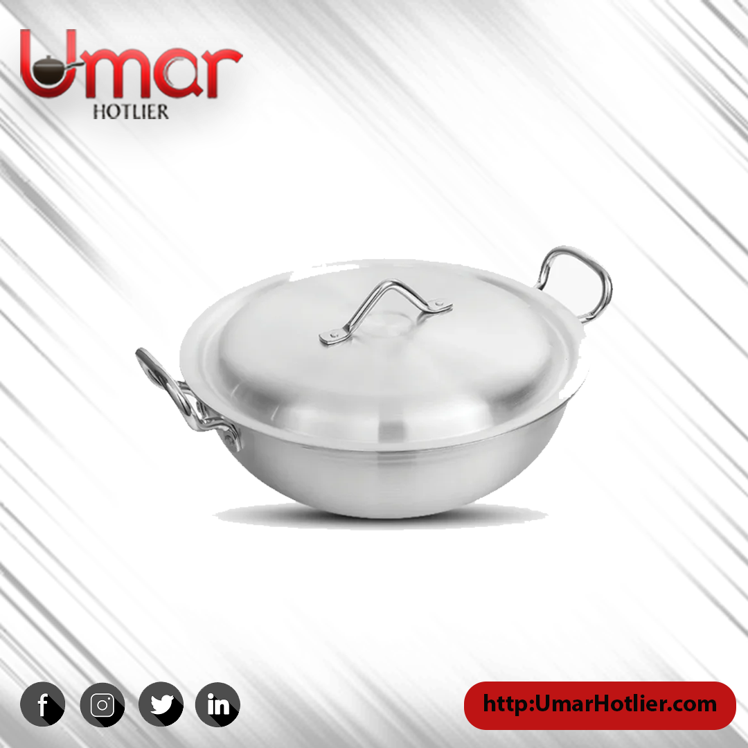 Aluminum Metal Finish Round Wok