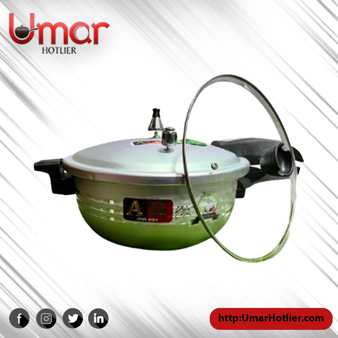 AR Cookware 2 in 1 Pressure Cooker Wok with Free Glass Lid