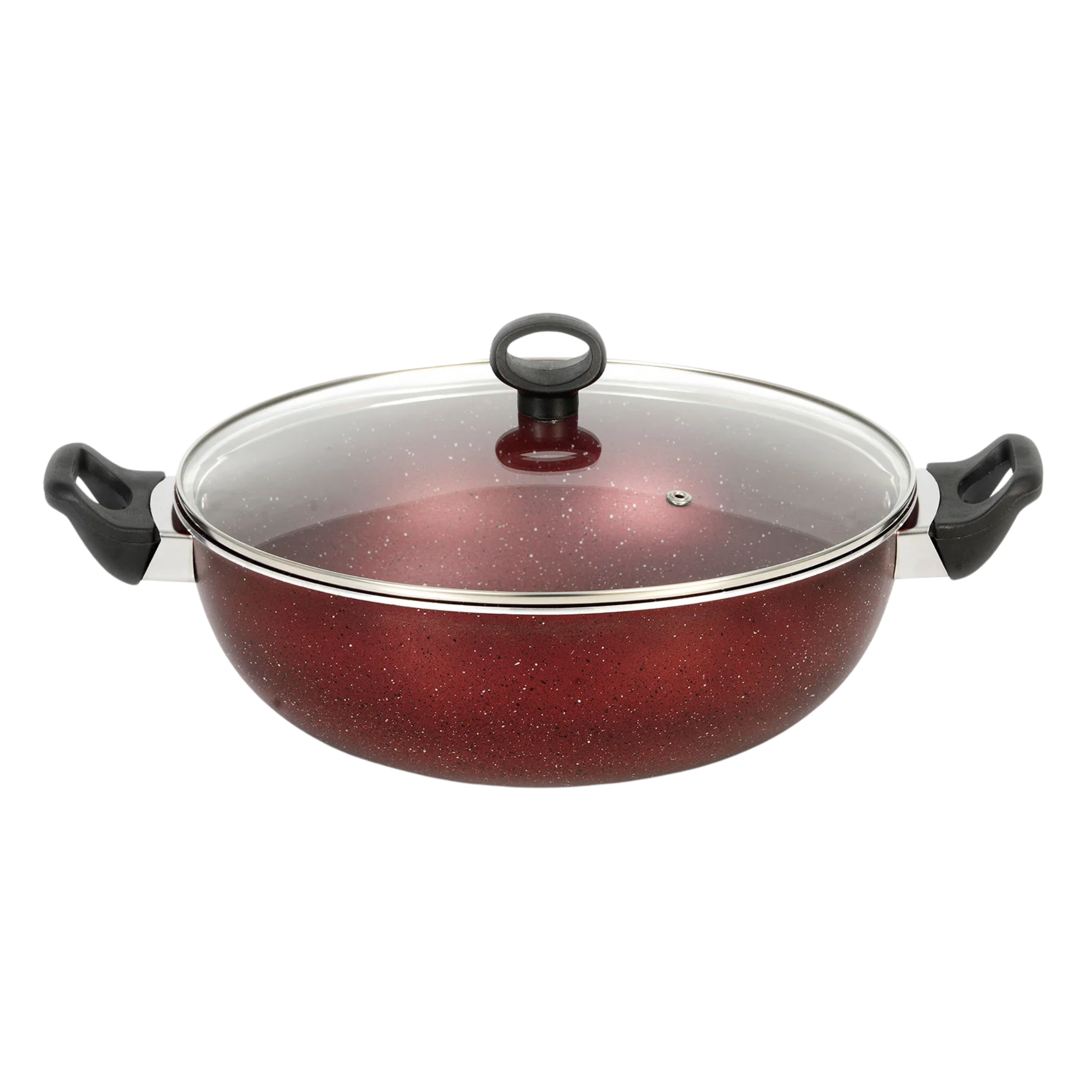AR Marble Non Stick Wok Karahi Maroon | Non Stick Karahi in Pakistan